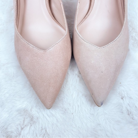 New James Chan Nude Ellie Suede Block Pump heels Size 6 - Picture 7 of 7